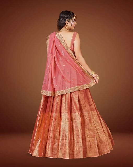 Royal Silk Bridal Peach Lehenga Set SIYA2129INS – ShreeFashionWear