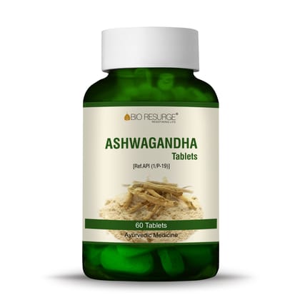 Bio Resurge Ashwagandha Tablets | Boost Strength, Stamina & Energy | Rejuvenate Mind & body | Ministry of Ayush aproved - 750 mg (60 tablets)