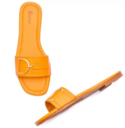 Women Yellow Flats Sandal