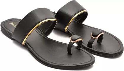 Women Black Flats Sandal