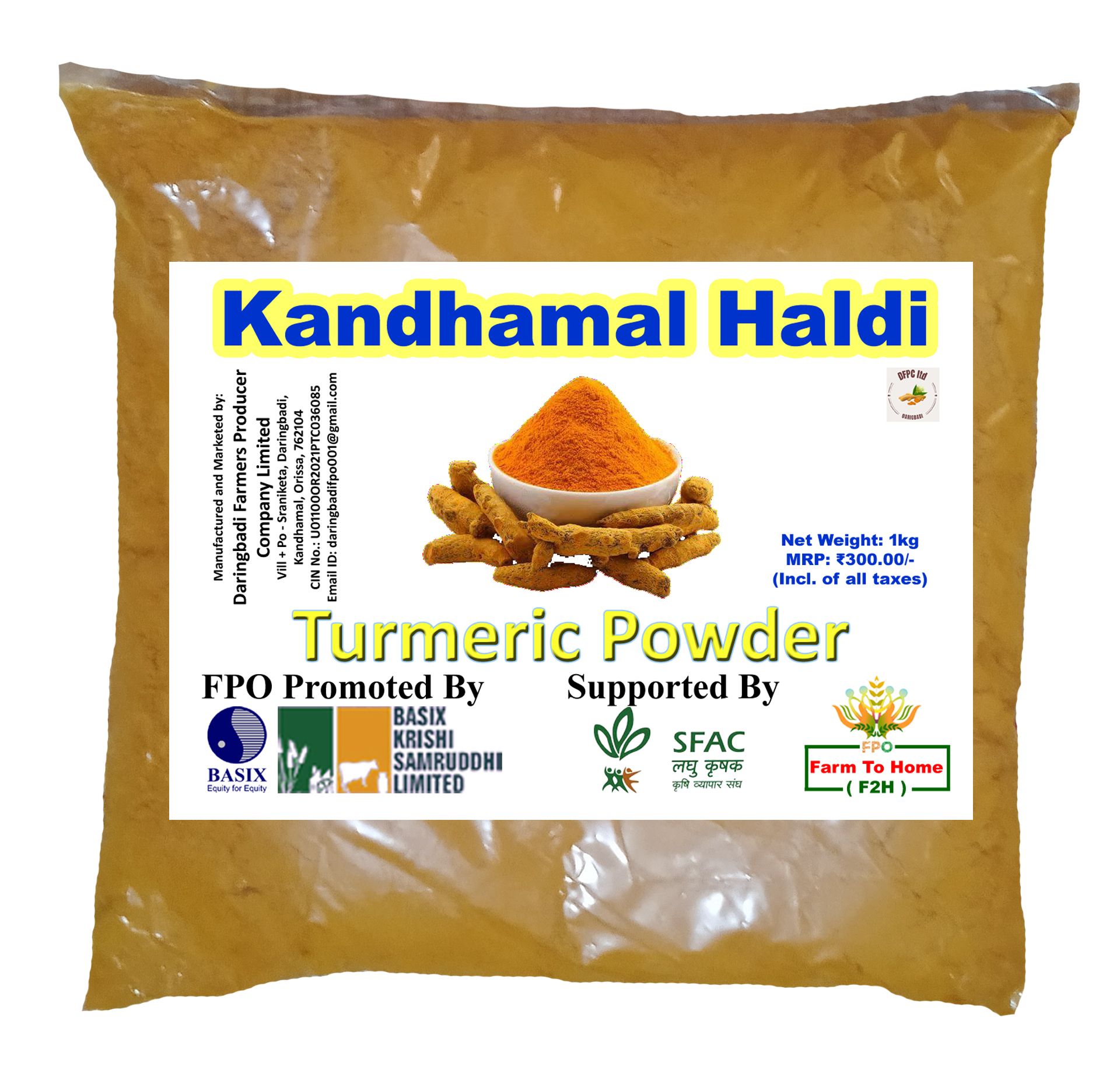 Pure Kandhamal Turmeric Powder | Kandhamal Haldi | 1kg GiTAGGED®