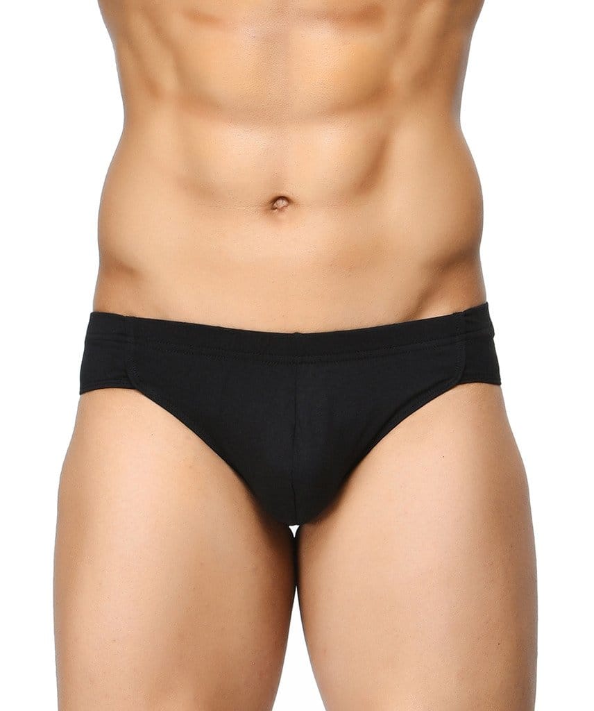 BASIICS by La Intimo Men�s Cotton Spandex Urbane Lad Brief Underwear (Black)