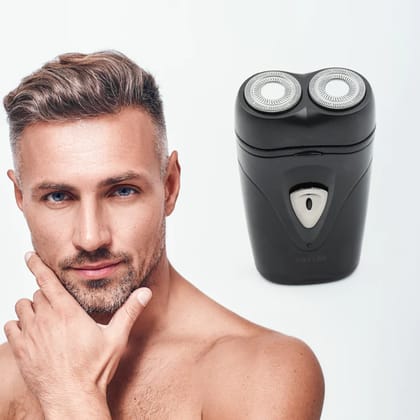 MEN'S ELECTRIC SHAVER WITH DOUBLE FLOATING HEADS RECHARGEABLE | PORTABLE, CORDLESS, TRAVEL ELECTRIC FOR MEN | USB RECHARGEABLE SHAVER | WATER RESISTANT | FLEXIBLE FLOATING SHAVING HEADS