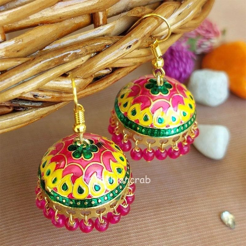 Buy Traditional Pink Golden Studs Online| Best Prices