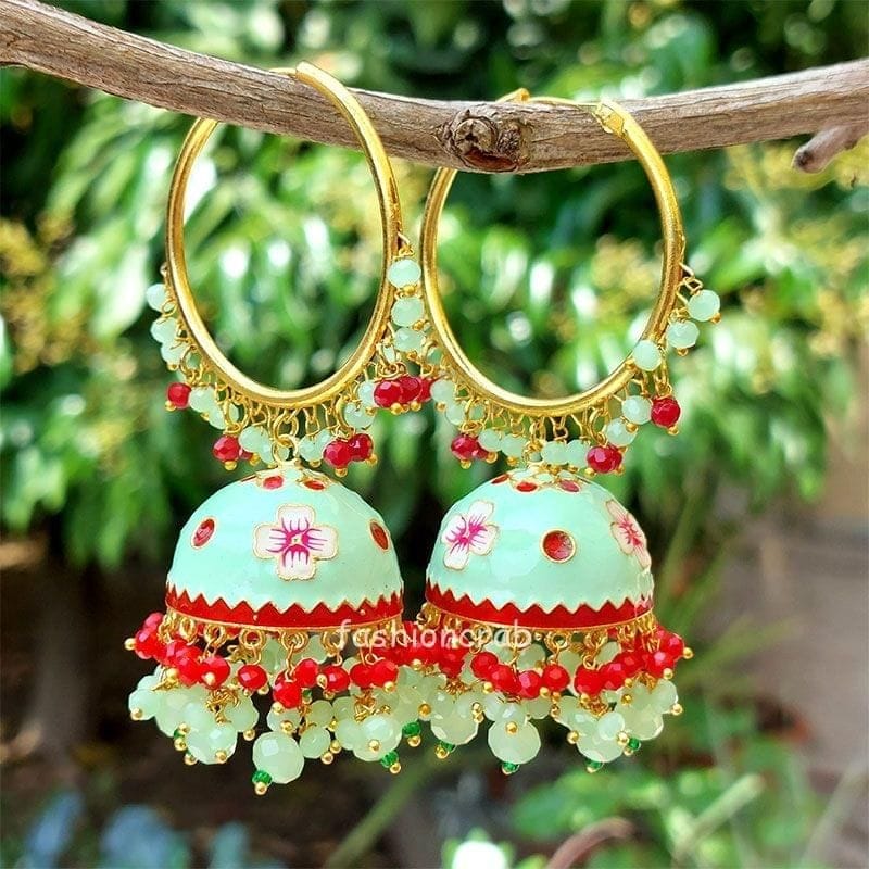 Meenakari jhumka hot sale