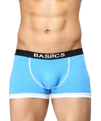 BASIICS by La Intimo Men's Cotton Spandex Body Boost Striped Trunk Underwear