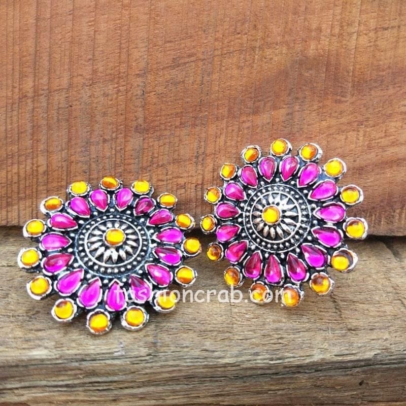 Tuba Pink Mogra Earrings