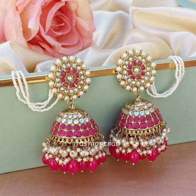 Buy CRUNCHY FASHION Traditional Gold Plated Green color Chandwali Drop &  Dangler Alloy Chandbali Earring () Online at Best Prices in India - JioMart.