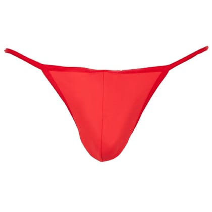 La Intimo Men's Nylon Spandex Ring G-String Underwear (Red)