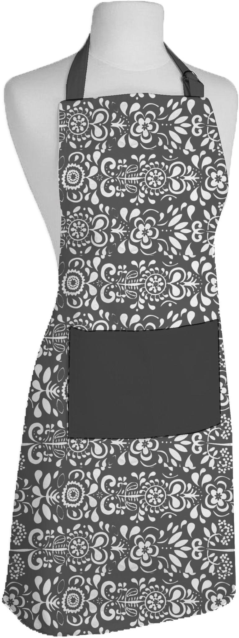 AIRWILL, 100% Cotton Designer Printed Aprons, Sized 65cm in Width & 80cm in Length with 1 Center Pocket, Adjustable Buckle on Top and 2 Long Ties On Both 2 Sides. Pack of 5 piece