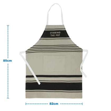 AIRWILL Cotton Printed Design Black,Beige Color Apron (Pack of 1pc)