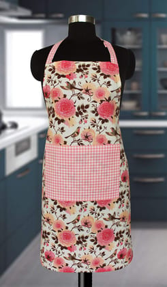 AIRWILL Cotton Floral Design Multicolor Color Apron (Pack of 1pc)