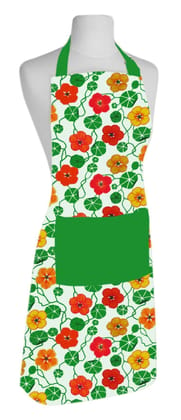 AIRWILL, 100% Cotton Designer Printed Aprons, Sized 65cm in Width & 80cm in Length with 1 Center Pocket, Adjustable Buckle on Top and 2 Long Ties on Both 2 Sides. Pack of 1 piece