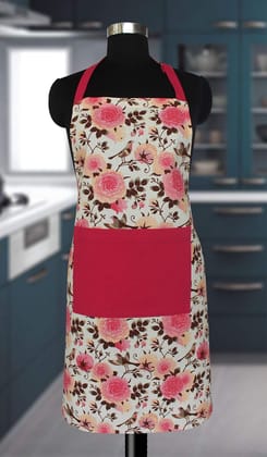 AIRWILL Cotton Floral Design Multicolor Color Apron (Pack of 1pc)