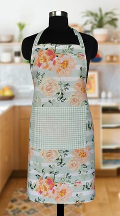 AIRWILL Cotton Floral Design Multicolor Color Apron (Pack of 1pc)