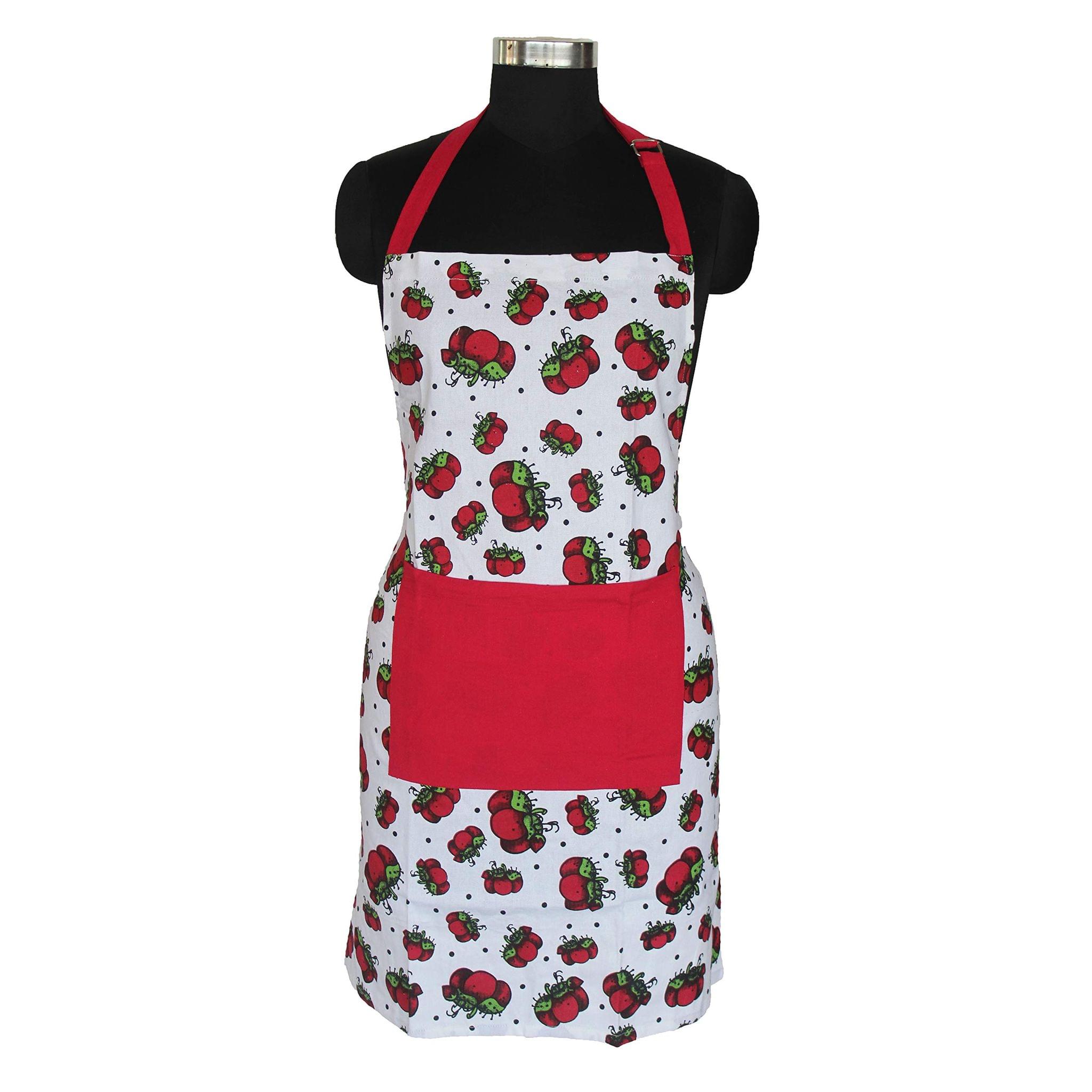 AIRWILL, 100% Cotton Designer Self Designed Bib Apron, Sized 65cm in Width and 80cm in Length with 2 Long Straps on Both Sides and Adjustable Buckle on Top. Pack of 1 pc