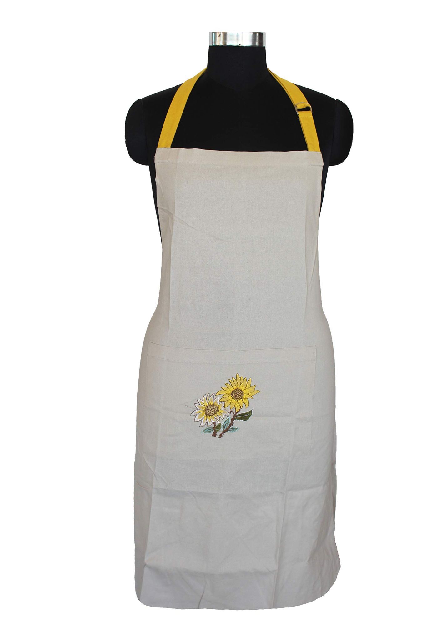 AIRWILL, 100% Cotton Designer Self Designed Bib Apron, Sized 65cm in Width and 80cm in Length with 2 Long Straps on Both Sides and Adjustable Buckle on Top. Pack of 1 pc