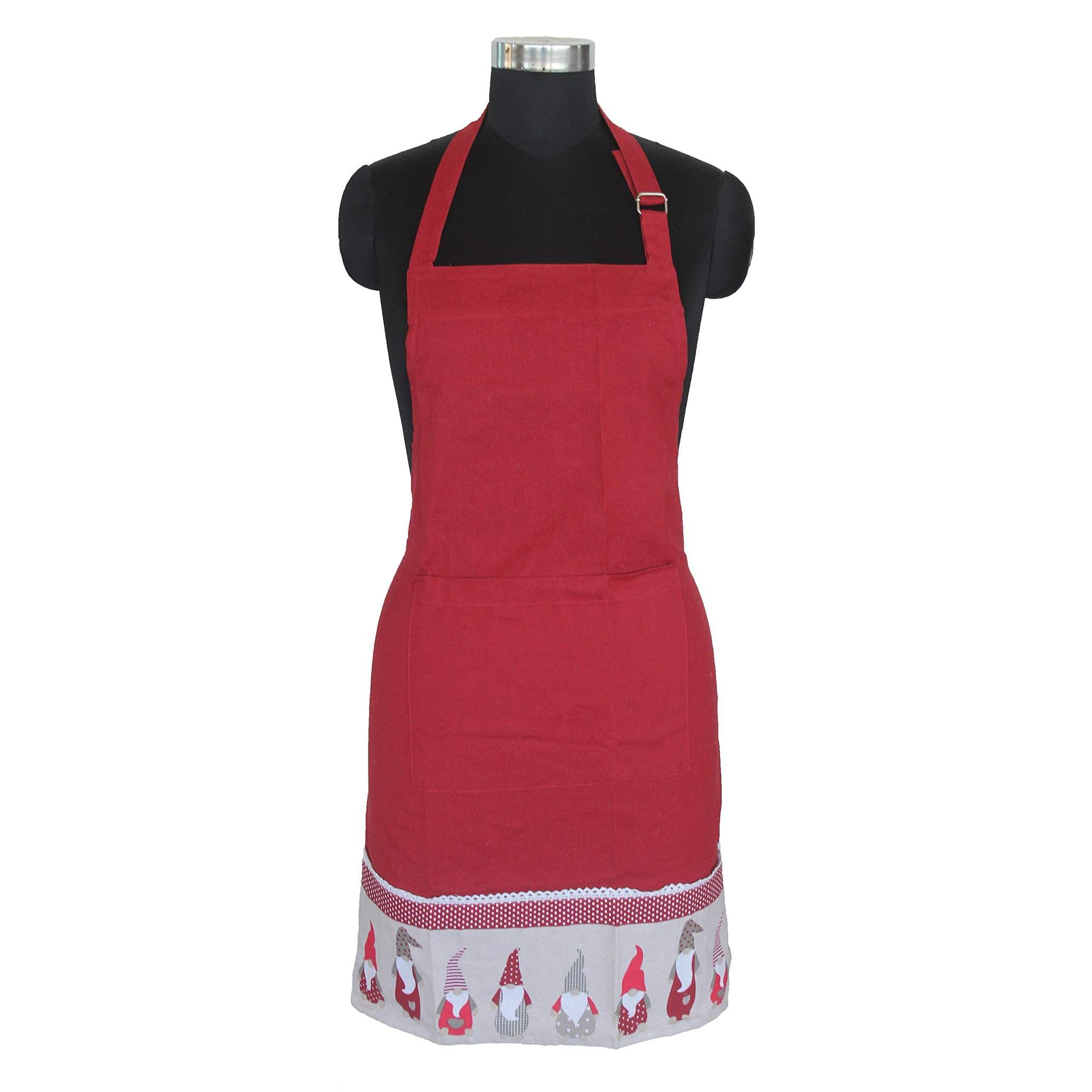 AIRWILL, 100% Cotton Designer Self Designed Bib Apron, Sized 65cm in Width and 80cm in Length with 2 Long Straps on Both Sides and Adjustable Buckle on Top. Pack of 1 pc