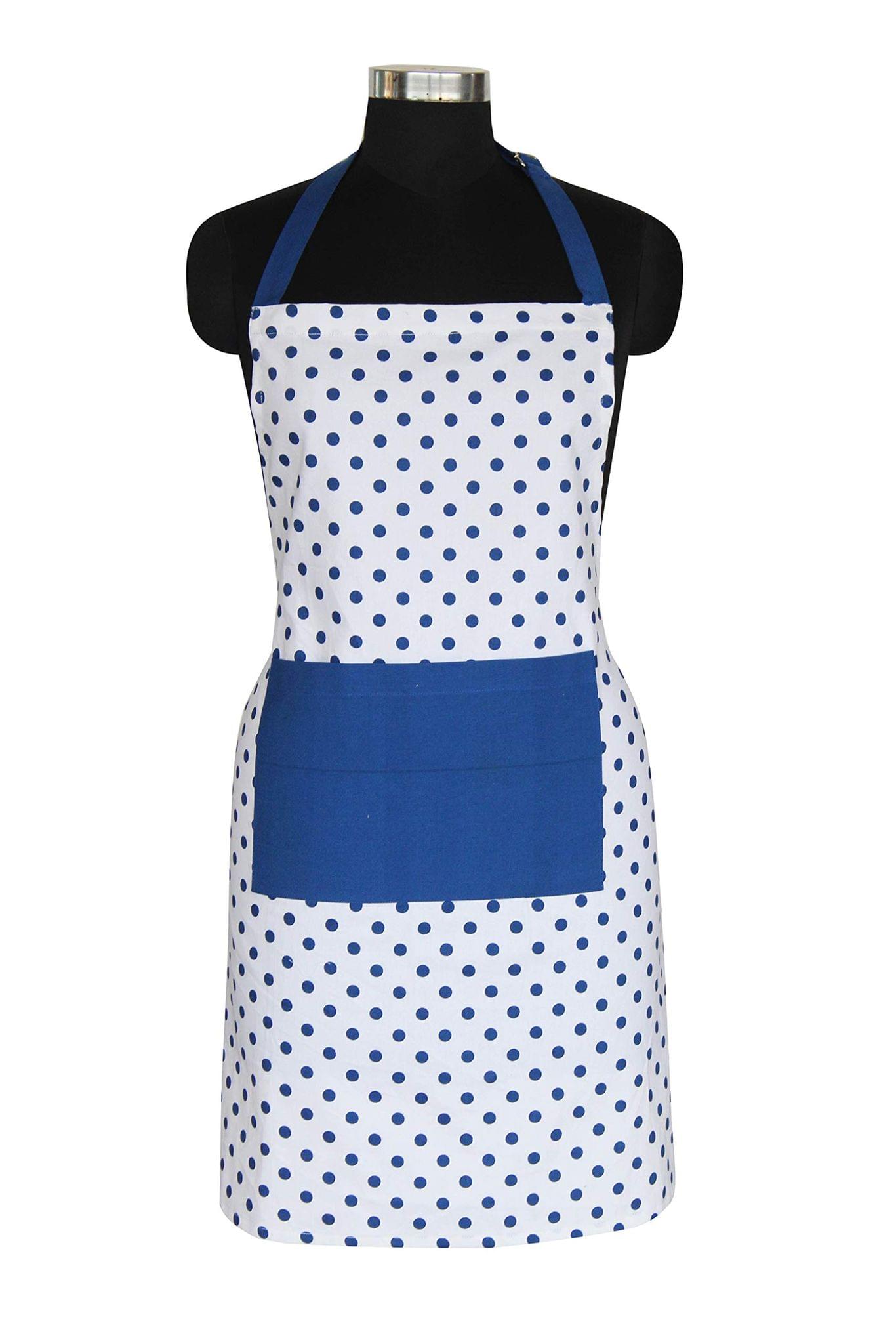 AIRWILL, 100% cotton designer aprons, sized 65cm in width and 80cm in length with 1 center pocket, adjustable buckle on top and 2 long ties on both 2 sides. Pack of 1 piece.