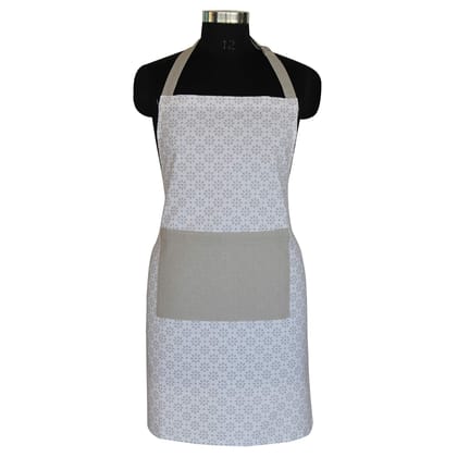 AIRWILL, 100% cotton designer aprons, sized 65cm in width and 80cm in length with 1 center pocket, adjustable buckle on top and 2 long ties on both 2 sides. Pack of 1 piece.