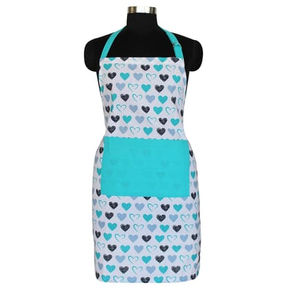 AIRWILL, 100% cotton designer aprons, sized 65cm in width and 80cm in length with 1 center pocket, adjustable buckle on top and 2 long ties on both 2 sides. Pack of 1 piece.