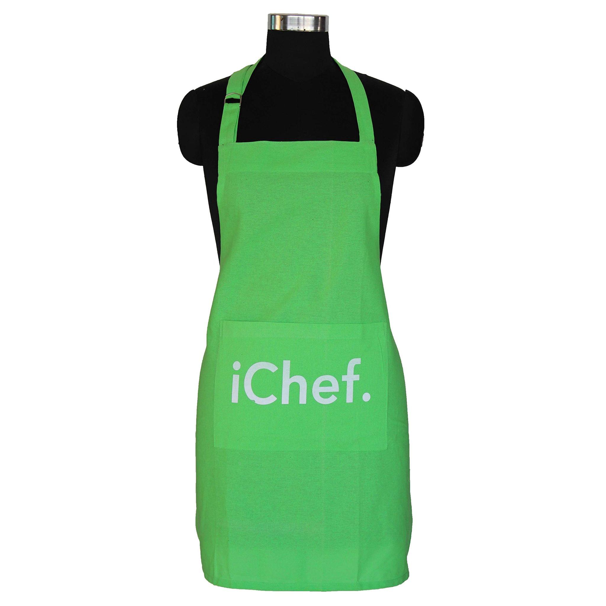 AIRWILL, 100% cotton designer aprons, sized 65cm in width and 80cm in length with 1 center pocket, adjustable buckle on top and 2 long ties on both 2 sides. Pack of 1 piece.