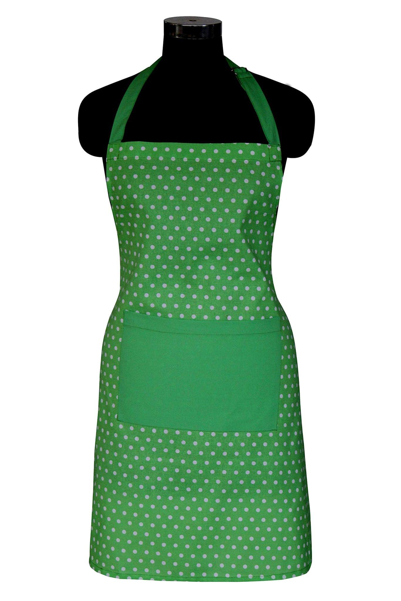 AIRWILL, 100% cotton designer aprons, sized 65cm in width and 80cm in length with 1 center pocket, adjustable buckle on top and 2 long ties on both 2 sides. Pack of 1 piece.