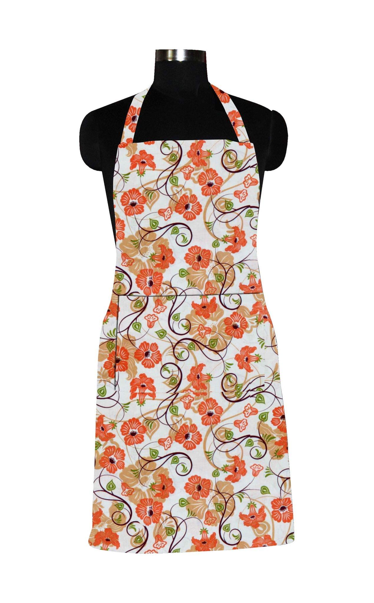 Airwill 100% Cotton Designer Home Use / Chefs Kitchen Apron with Free Sized and Long Straps on Both Sides, Adjustable Buckle on Top. Pack of 1 pc