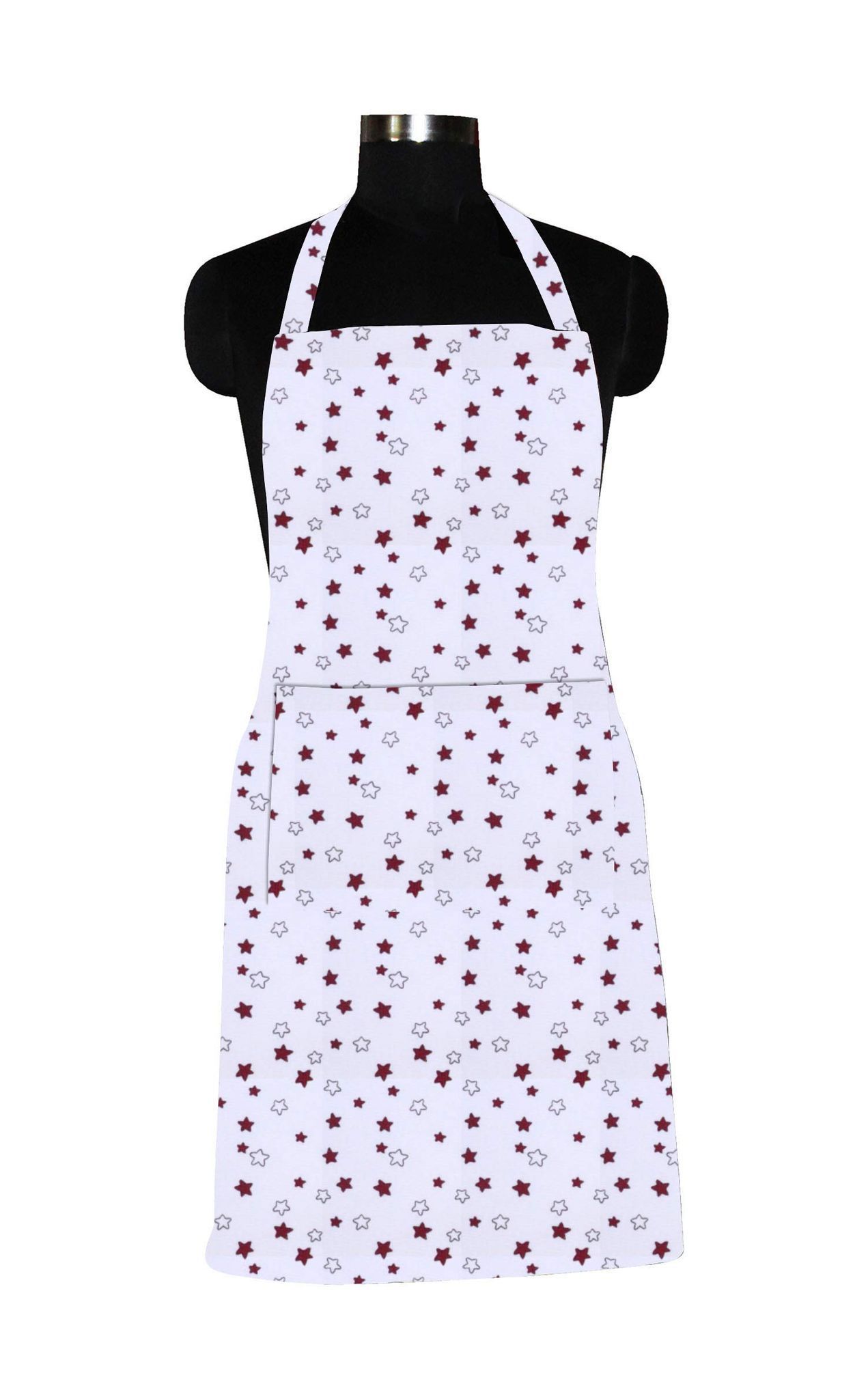 AIRWILL 100% Cotton Designer Home Use/Chefs Kitchen Apron with Free Sized and Long Straps on Both Sides, Adjustable Buckle on Top. Pack of 1 pc