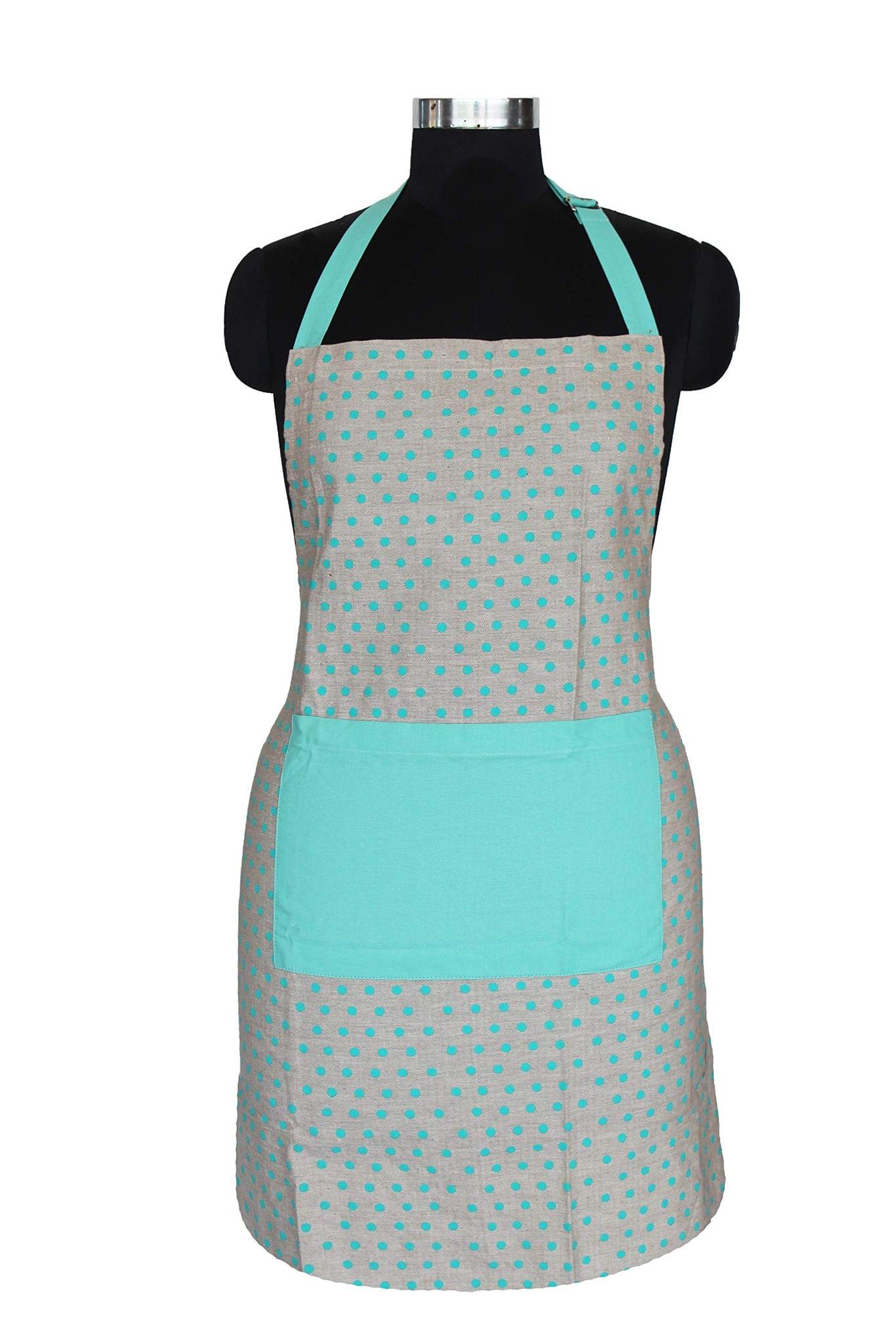 AIRWILL, 100% Cotton Designer Self Designed Bib Apron, Sized 65cm in Width and 80cm in Length with 2 Long Straps on Both Sides and Adjustable Buckle on Top. Pack of 1 pc