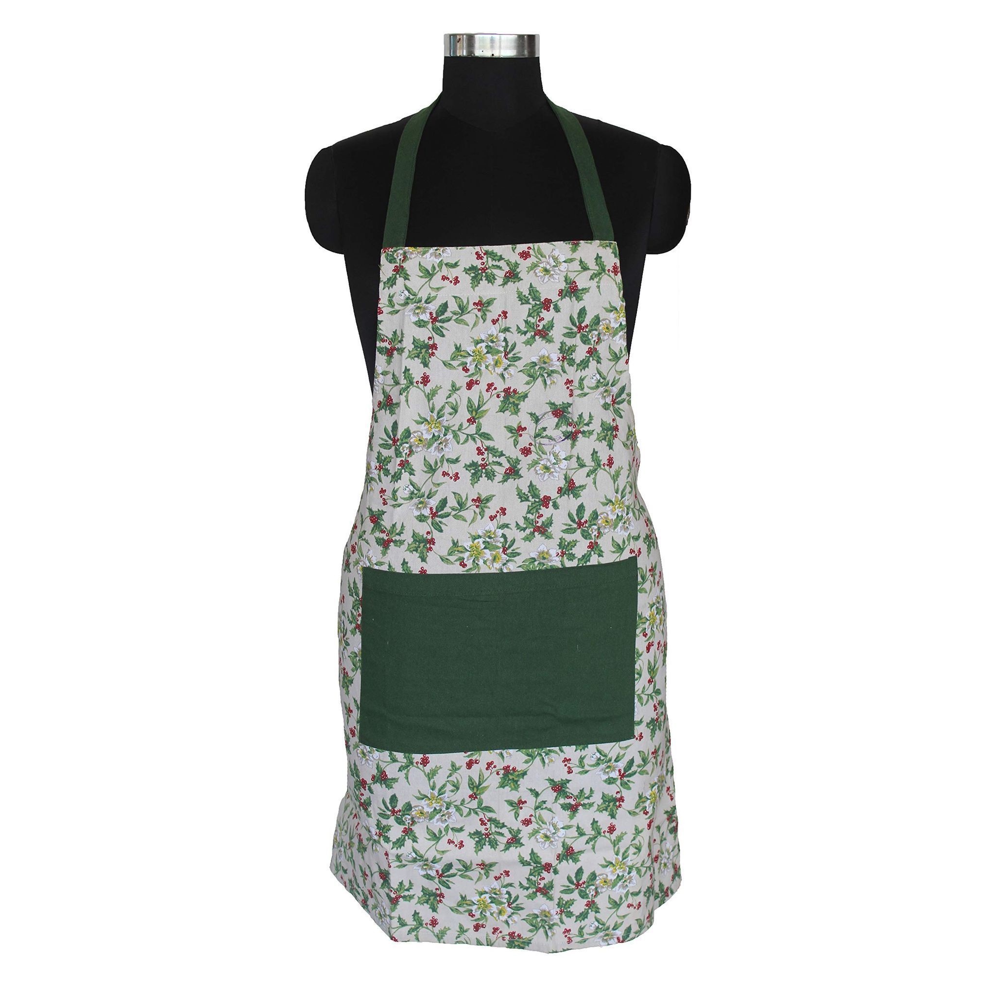 AIRWILL, 100% Cotton Designer Self Designed Bib Apron, Sized 65cm in Width and 80cm in Length with 2 Long Straps on Both Sides and Adjustable Buckle on Top. Pack of 1 pc