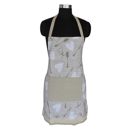 Airwill, 100% Cotton Designer Self Designed Bib Apron, Sized 65cm in Width and 80cm in Length with 2 Long Straps on Both Sides and Adjustable Buckle on Top. Pack of 1 pc