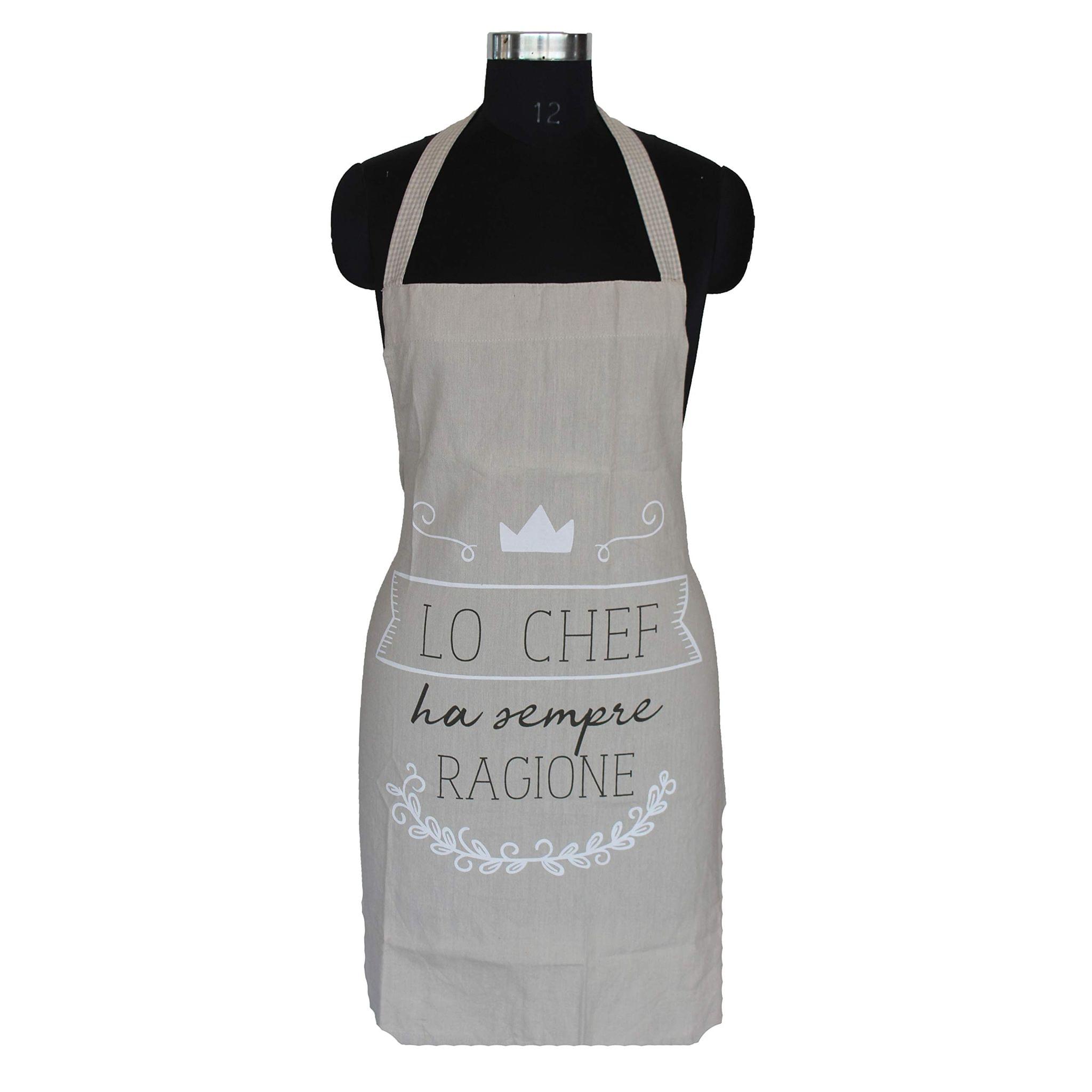 AIRWILL, 100% Cotton Designer Self Designed Bib Apron, Sized 65cm in Width and 80cm in Length with 2 Long Straps on Both Sides and Adjustable Buckle on Top. Pack of 1 pc