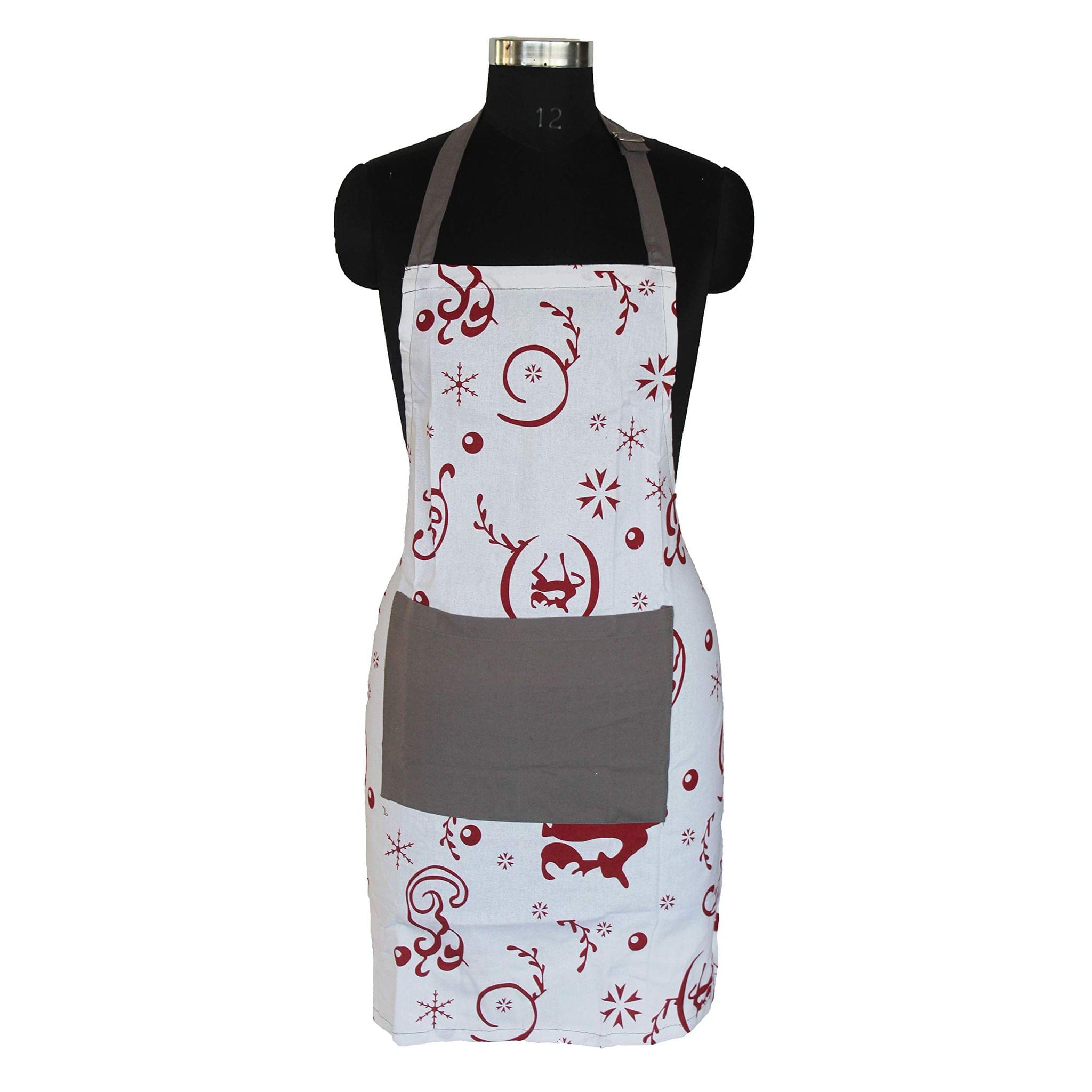 AIRWILL, 100% Cotton Designer Self Designed Bib Apron, Sized 65cm in Width and 80cm in Length with 2 Long Straps on Both Sides and Adjustable Buckle on Top. Pack of 1 pc