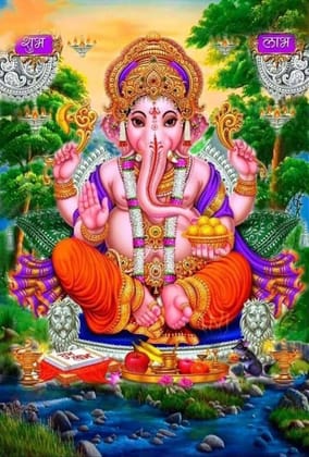 APM Ganpati Wall Sticker/Ganpati Bappa Fully Waterproof Vinyl Sticker self Adhesive for Living Room, Bedroom, Office, Kids Room 12X18 inches (GH25)