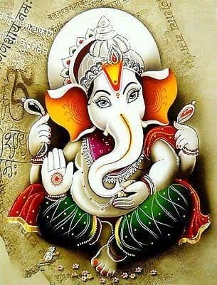 APM Ganpati Wall Sticker/Ganpati Bappa Fully Waterproof Vinyl Sticker self Adhesive for Living Room, Bedroom, Office, Kids Room 12X18 inches (GN1)