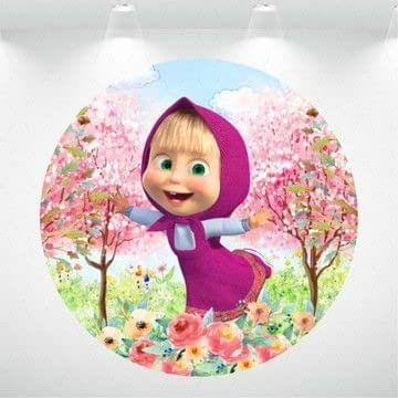 APM Masha & The Bear Wall Sticker Fully Waterproof Vinyl Sticker self Adhesive for Living Room, Bedroom, Office, Kids Room 12X18 inches (M23)