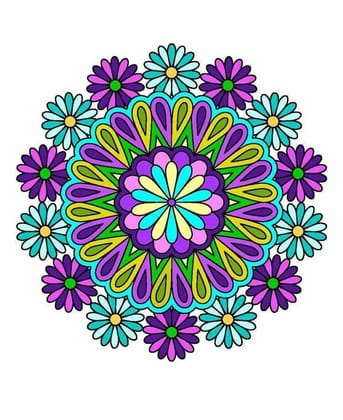 APM Rangoli Waterproof Laminated Floor Sticker in 15X15 inches (RL19)