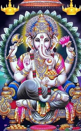 APM Ganpati Wall Sticker/Ganpati Bappa Fully Waterproof Vinyl Sticker self Adhesive for Living Room, Bedroom, Office, Kids Room 12X18 inches (GN21)