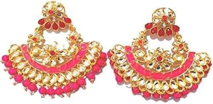 APM MULTICOLOUR FANCY EARINGS FREE SIZE FOR GIRL / WOMEN (PINK)