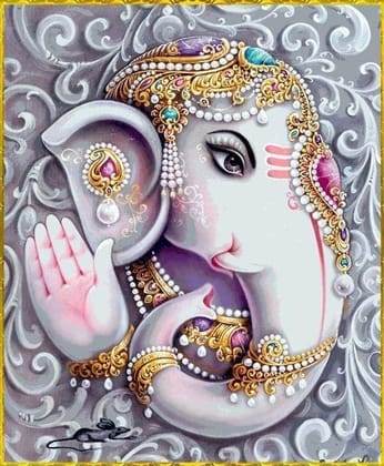 APM Ganpati Wall Sticker/Ganpati Bappa Fully Waterproof Vinyl Sticker self Adhesive for Living Room, Bedroom, Office, Kids Room 12X18 inches (GC9)