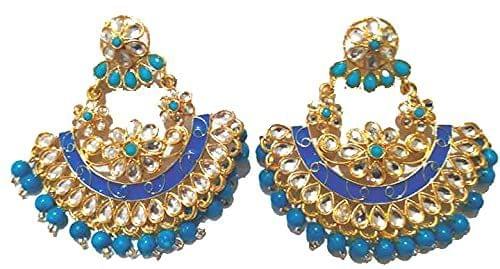 APM MULTICOLOUR FANCY EARINGS FREE SIZE FOR GIRL / WOMEN (BLUE))