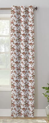 AIRWILL, Cotton Small Green & Red Rose Designed Floral Pattern Door - 4x7ft Curtains - (Pack of 1 pc) - Multicolor