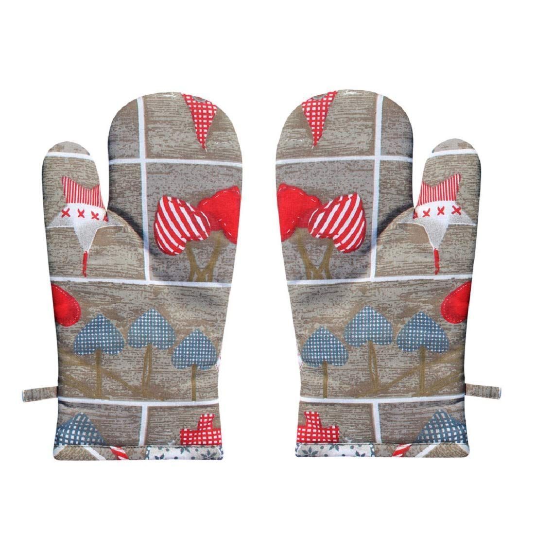 AIRWILL, 100% Cotton Kitchen Padded Oven Gloves, Mitts (Pack of 2)