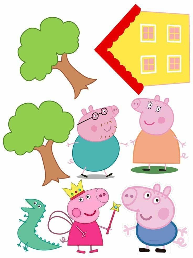 APM Peppa Pig Wall Sticker Fully Waterproof Vinyl Sticker self Adhesive for Living Room, Bedroom, Office, Kids Room 12X18 inches (PPC9) (AP15)