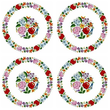 APM Rangoli Set of Four Pcs Waterproof Laminated Floor Sticker in 12X12 inches (RS02) (R19)