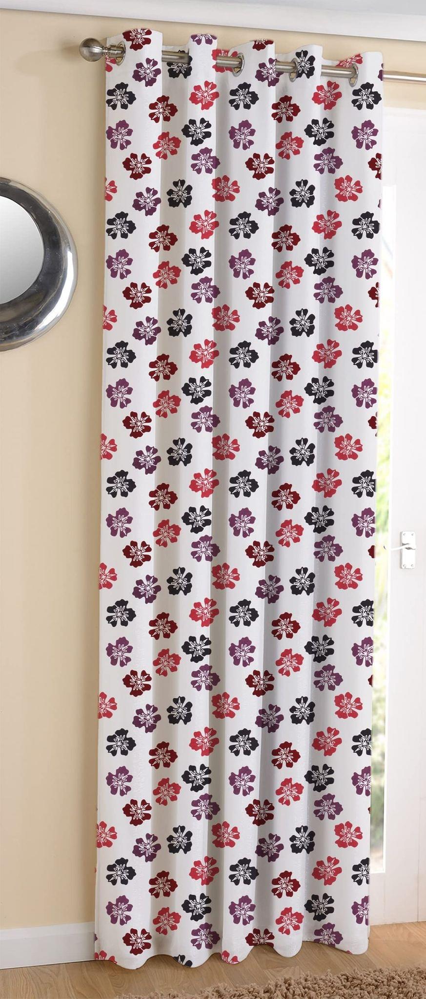 AIRWILL, Cotton Floral Pattern Long Door - 4x9ft Curtains - (Pack of 1 pc) - Multicolor