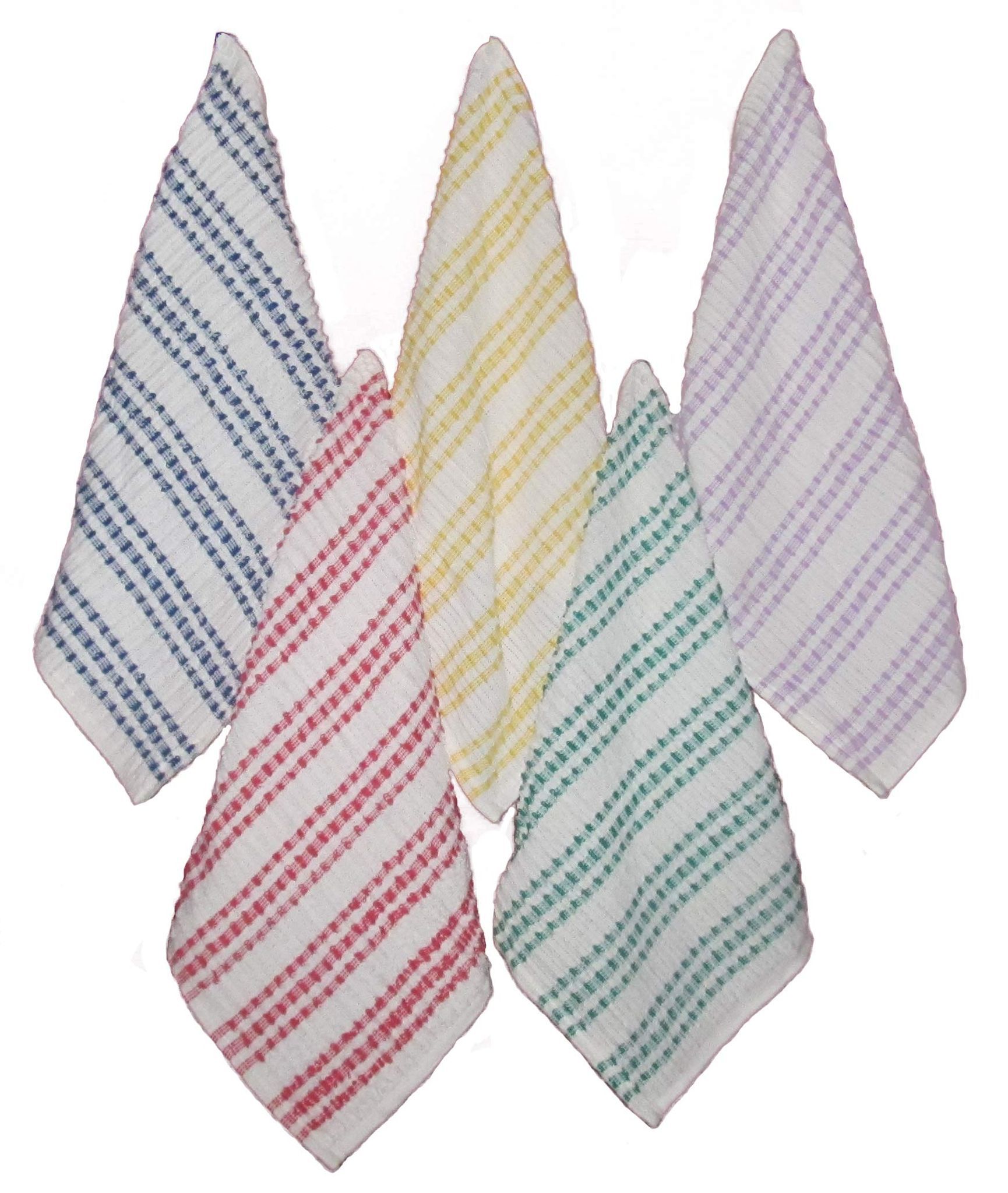 AIRWILL Branded Cotton Dishcloths (Multicolour, Pack of 5 Pieces)