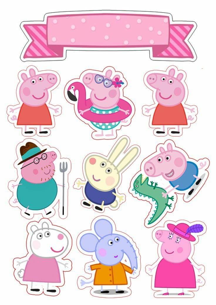 APM Peppa Pig Wall Sticker Fully Waterproof Vinyl Sticker self Adhesive for Living Room, Bedroom, Office, Kids Room 12X18 inches (PPC9) (AP10)