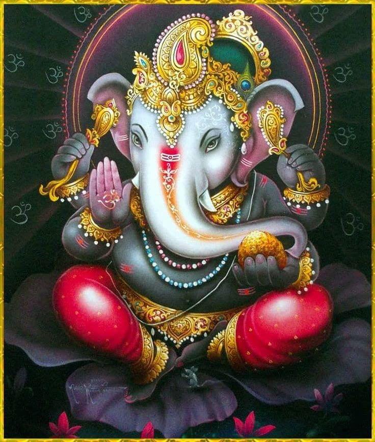 APM Ganpati Wall Sticker/Ganpati Bappa Fully Waterproof Vinyl Sticker self Adhesive for Living Room, Bedroom, Office, Kids Room 12X18 inches (GH3)